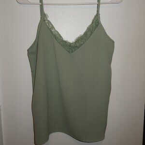 mint silky lace tank top